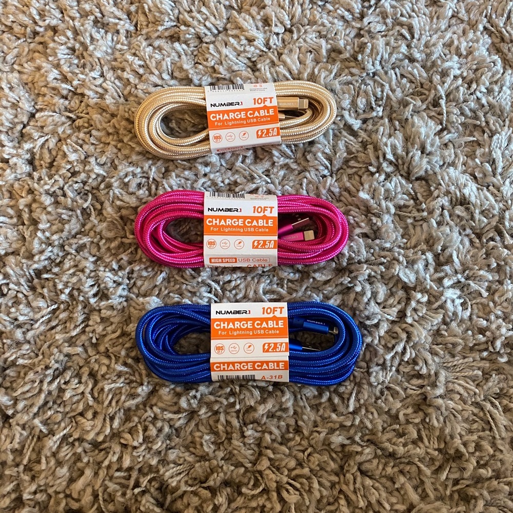 3 pack 10ft iPhone lightening charge cord